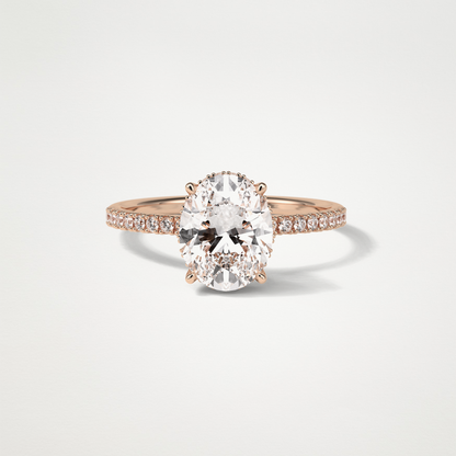 Oval Hidden Halo & Pave Engagement Ring – 2.72 CT Lab-Created Brilliance in 10K/14K/18K Gold