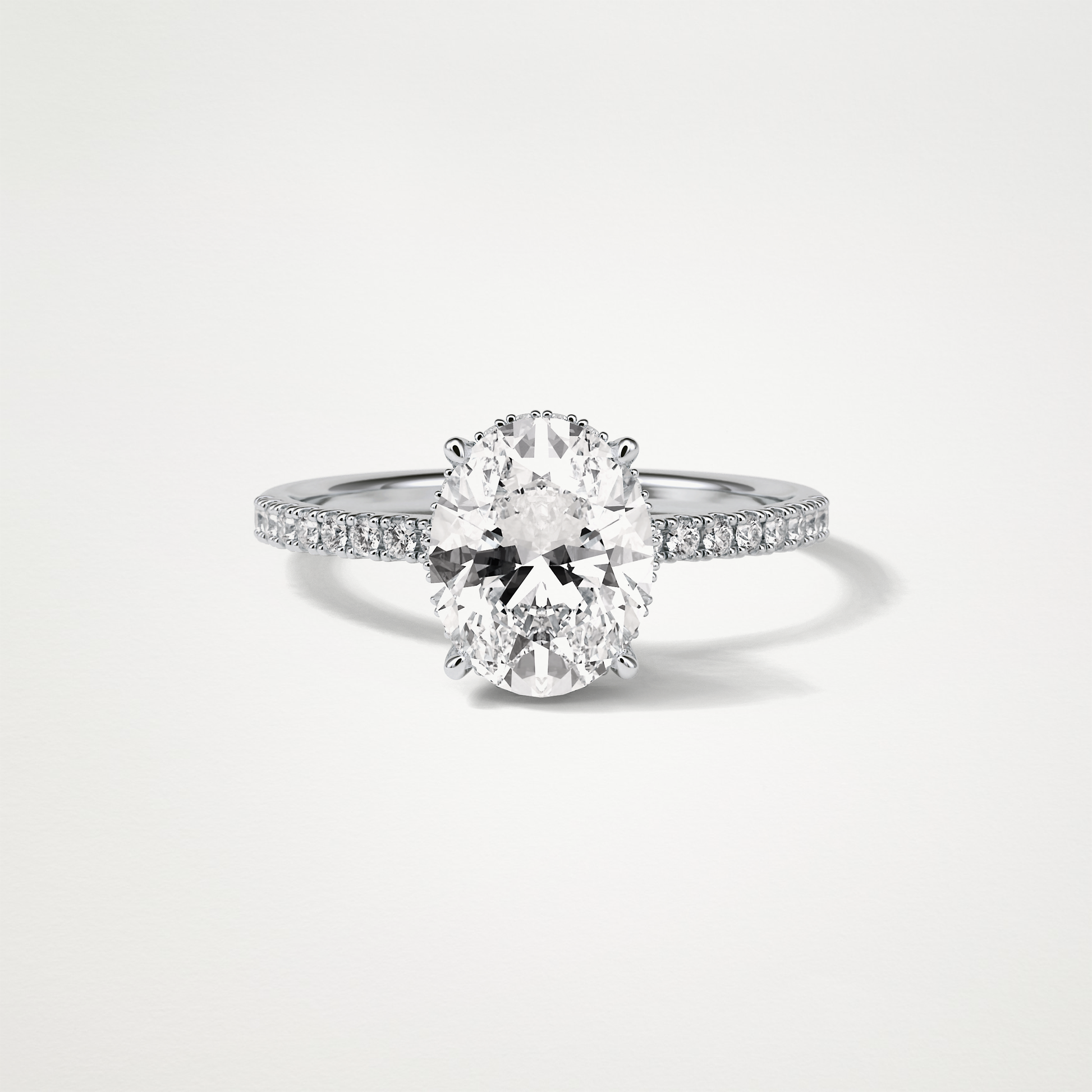 Oval Hidden Halo & Pave Engagement Ring – 2.72 CT Lab-Created Brilliance in 10K/14K/18K Gold