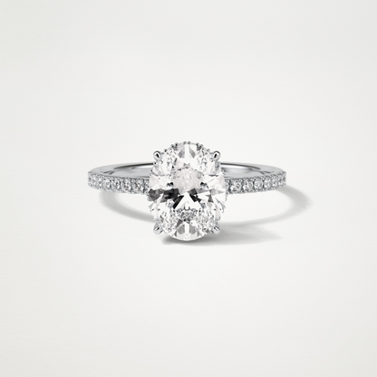 Oval Hidden Halo & Pave Engagement Ring – 2.72 CT Lab-Created Brilliance in 10K/14K/18K Gold