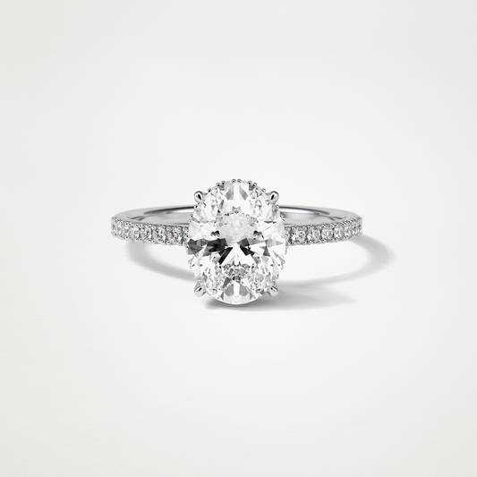 Oval Hidden Halo & Pave Engagement Ring – 2.72 CT Lab-Created Brilliance in 10K/14K/18K Gold