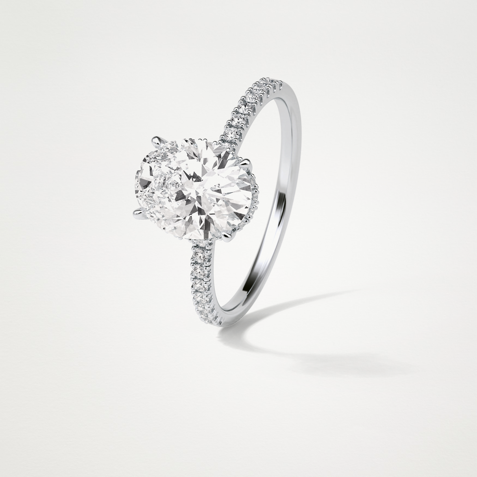 Oval Hidden Halo & Pave Engagement Ring – 2.72 CT Lab-Created Brilliance in 10K/14K/18K Gold