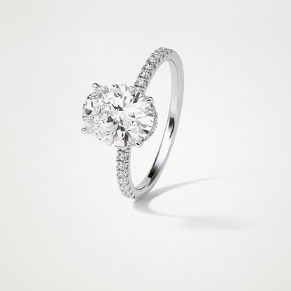 Oval Hidden Halo & Pave Engagement Ring – 2.72 CT Lab-Created Brilliance in 10K/14K/18K Gold