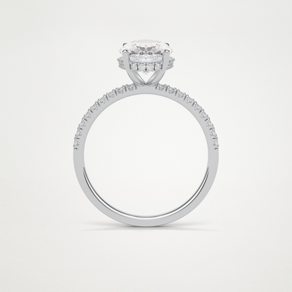 Oval Hidden Halo & Pave Engagement Ring – 2.72 CT Lab-Created Brilliance in 10K/14K/18K Gold