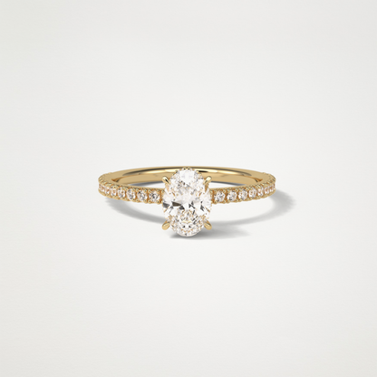 Oval Hidden Halo & Pave Engagement Ring – 1.33 CT Lab-Created Brilliance in 10K/14K/18K Gold