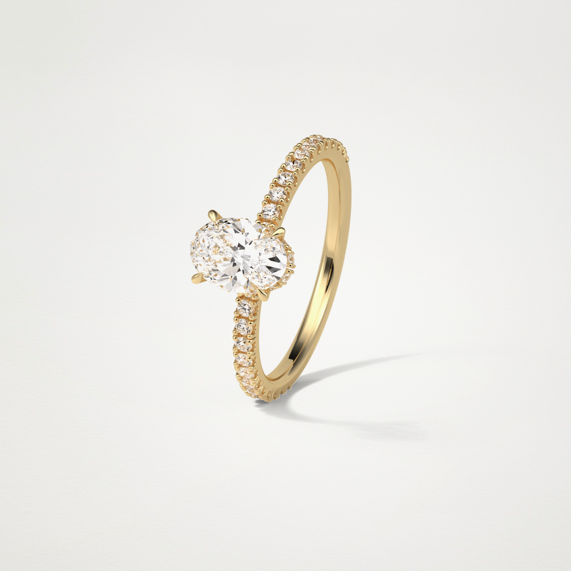 Oval Hidden Halo & Pave Engagement Ring – 1.33 CT Lab-Created Brilliance in 10K/14K/18K Gold