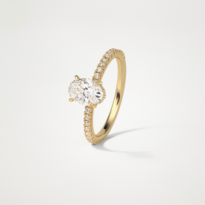 Oval Hidden Halo & Pave Engagement Ring – 1.33 CT Lab-Created Brilliance in 10K/14K/18K Gold