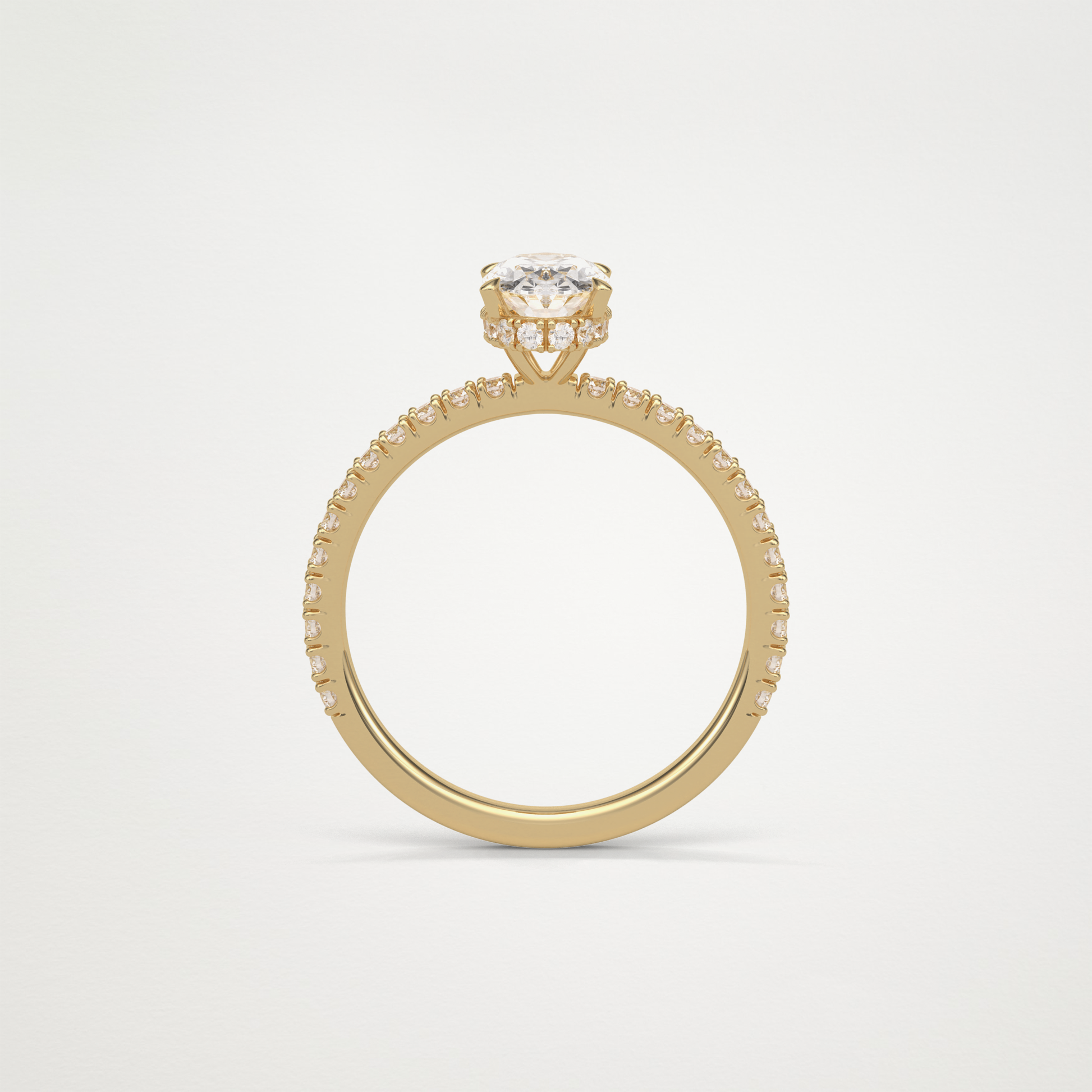 Oval Hidden Halo & Pave Engagement Ring – 1.33 CT Lab-Created Brilliance in 10K/14K/18K Gold