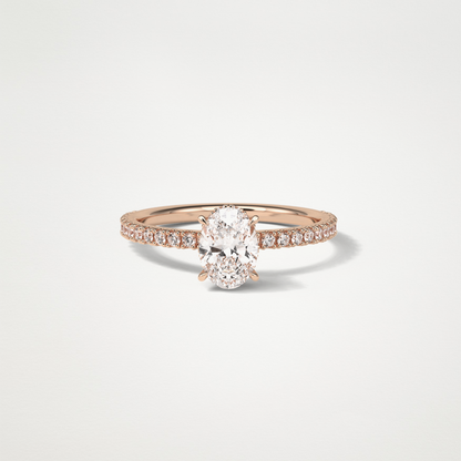 Oval Hidden Halo & Pave Engagement Ring – 1.33 CT Lab-Created Brilliance in 10K/14K/18K Gold