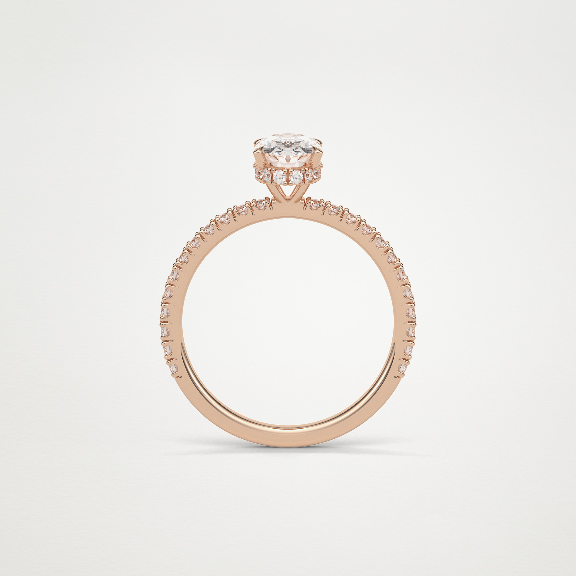 Oval Hidden Halo & Pave Engagement Ring – 1.33 CT Lab-Created Brilliance in 10K/14K/18K Gold