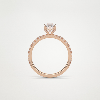 Oval Hidden Halo & Pave Engagement Ring – 1.33 CT Lab-Created Brilliance in 10K/14K/18K Gold