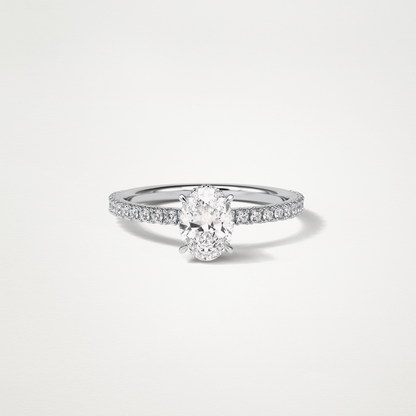 Oval Hidden Halo & Pave Engagement Ring – 1.33 CT Lab-Created Brilliance in 10K/14K/18K Gold