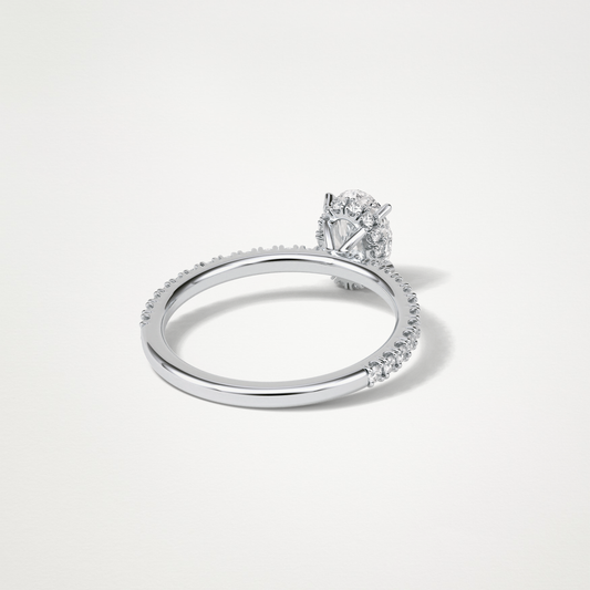 Oval Hidden Halo & Pave Engagement Ring – 1.33 CT Lab-Created Brilliance in 10K/14K/18K Gold