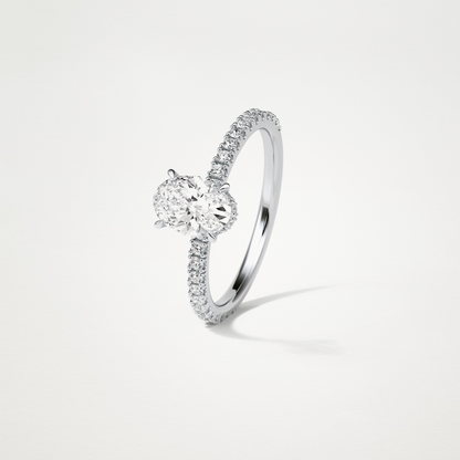 Oval Hidden Halo & Pave Engagement Ring – 1.33 CT Lab-Created Brilliance in 10K/14K/18K Gold