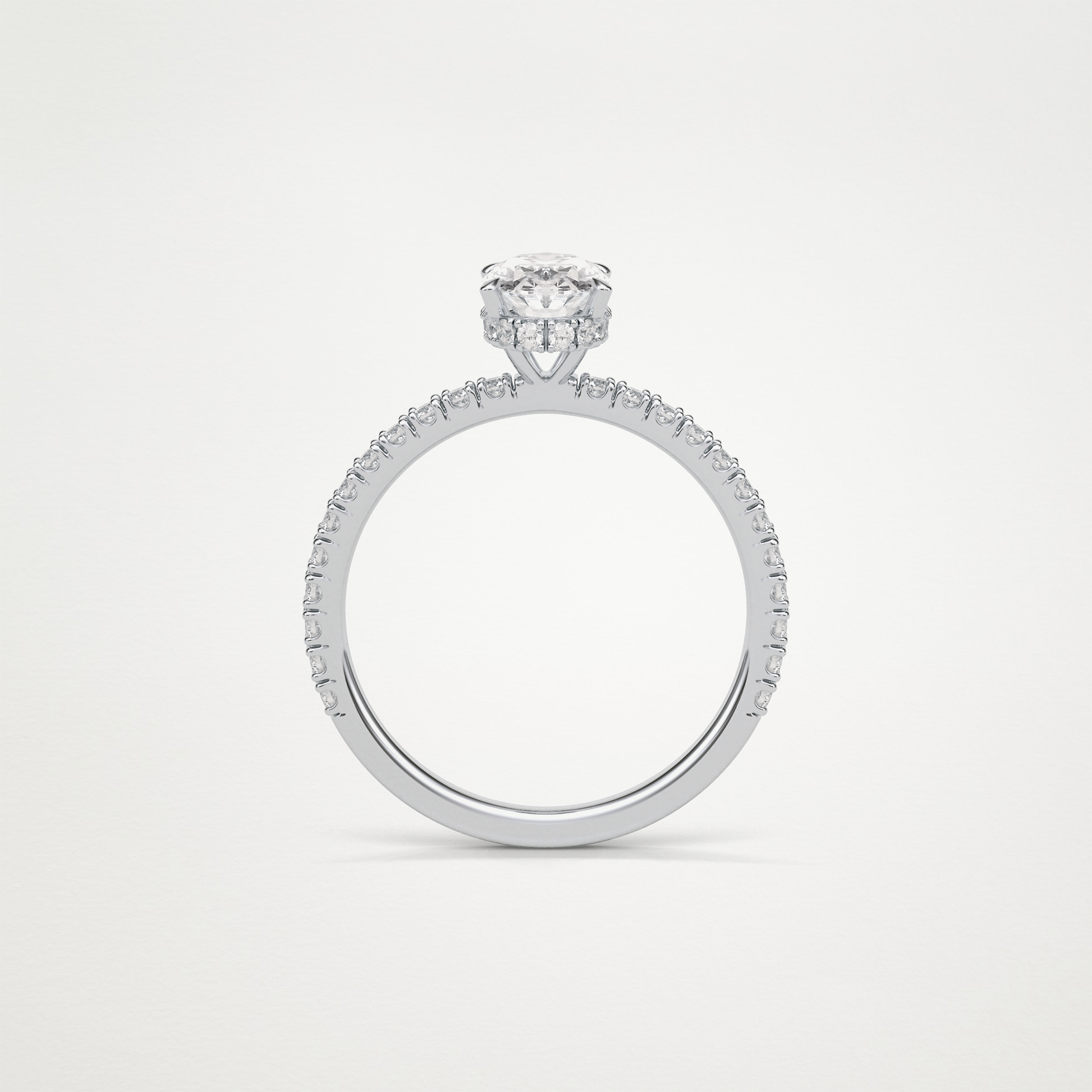 Oval Hidden Halo & Pave Engagement Ring – 1.33 CT Lab-Created Brilliance in 10K/14K/18K Gold
