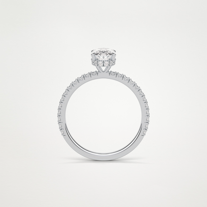 Oval Hidden Halo & Pave Engagement Ring – 1.33 CT Lab-Created Brilliance in 10K/14K/18K Gold