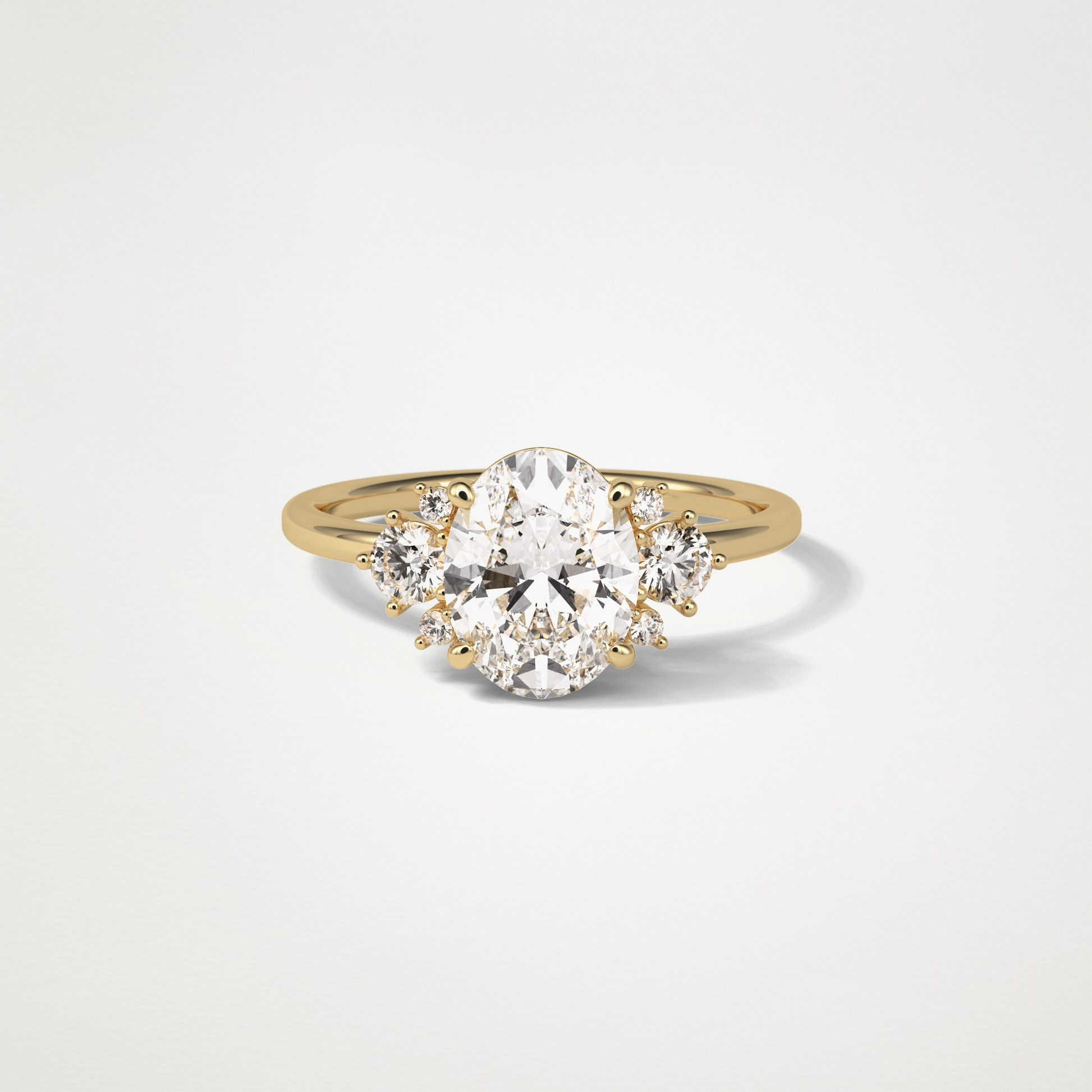 Oval Cluster Engagement Ring – 1.91 CT Lab-Created Brilliance in 10K/14K/18K Gold