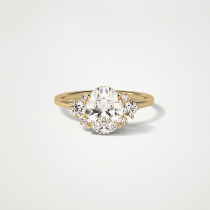 Oval Cluster Engagement Ring – 1.91 CT Lab-Created Brilliance in 10K/14K/18K Gold