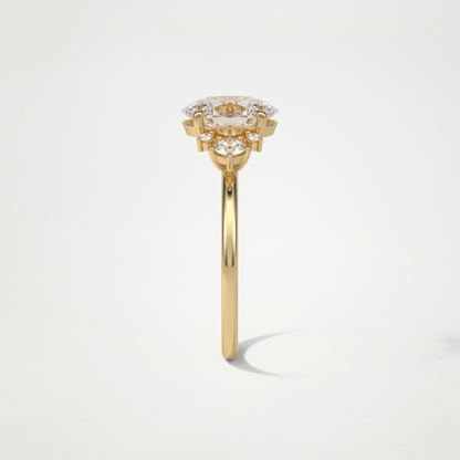 Oval Cluster Engagement Ring – 1.91 CT Lab-Created Brilliance in 10K/14K/18K Gold