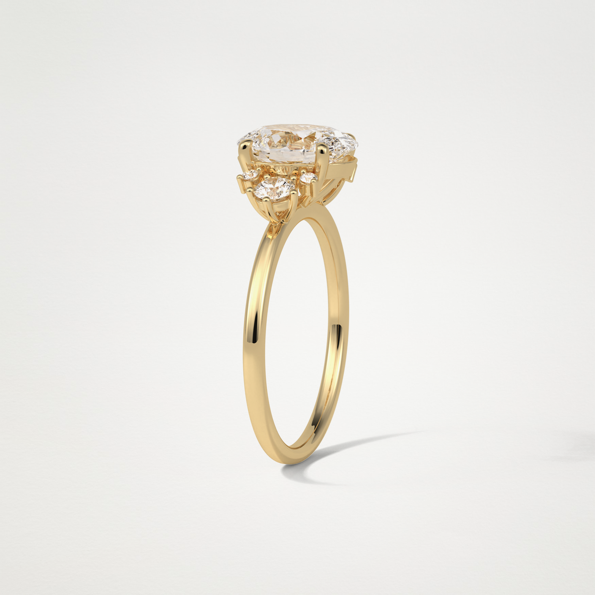 Oval Cluster Engagement Ring – 1.91 CT Lab-Created Brilliance in 10K/14K/18K Gold