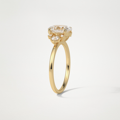 Oval Cluster Engagement Ring – 1.91 CT Lab-Created Brilliance in 10K/14K/18K Gold