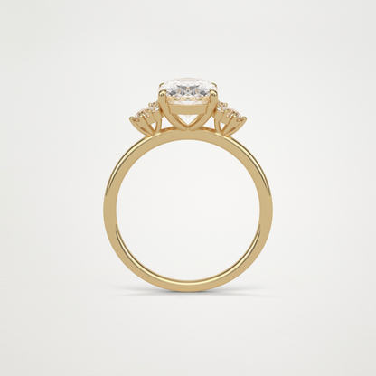 Oval Cluster Engagement Ring – 1.91 CT Lab-Created Brilliance in 10K/14K/18K Gold