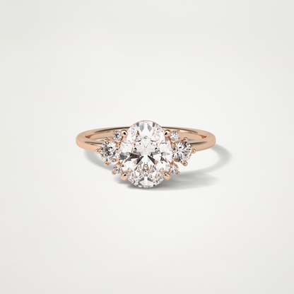 Oval Cluster Engagement Ring – 1.91 CT Lab-Created Brilliance in 10K/14K/18K Gold