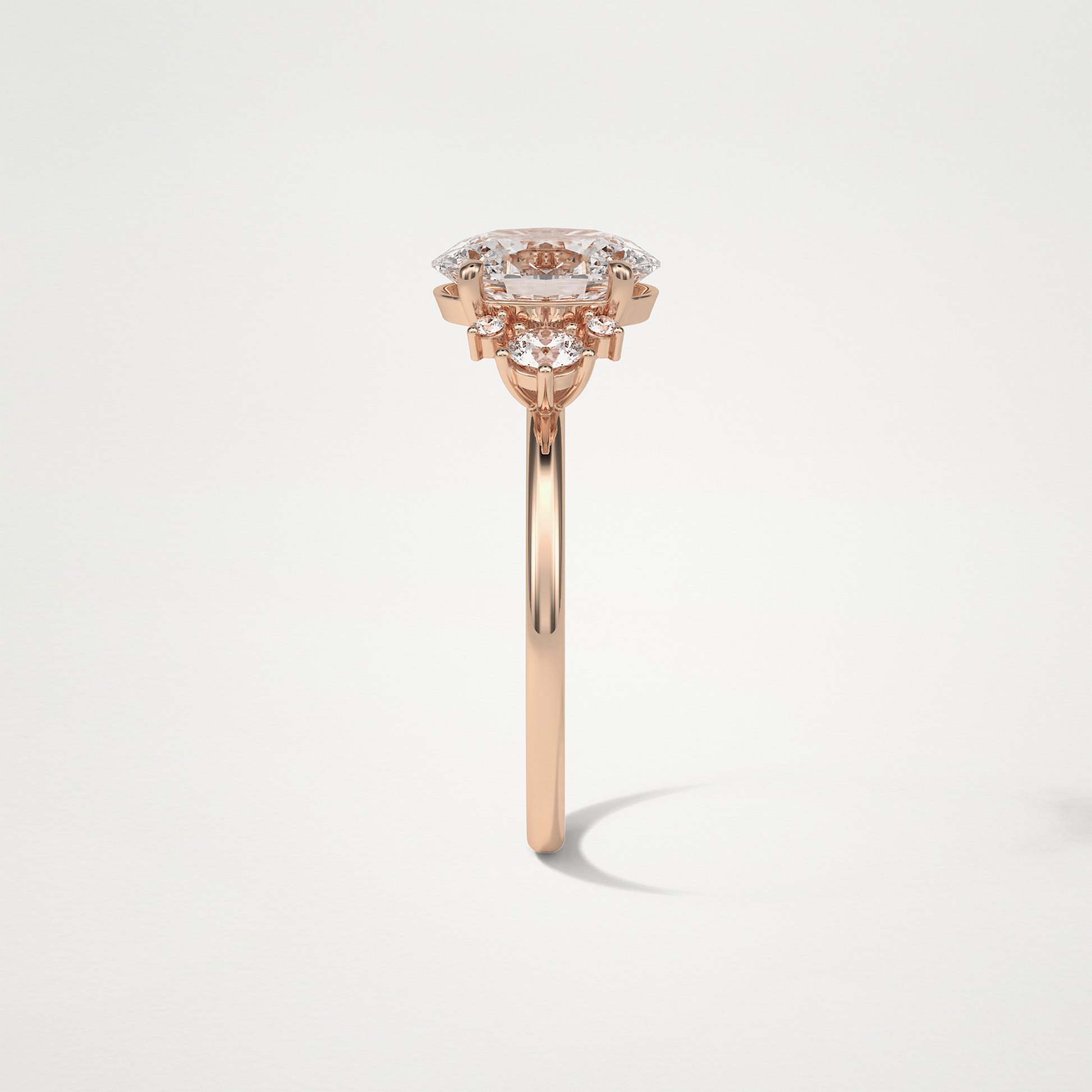 Oval Cluster Engagement Ring – 1.91 CT Lab-Created Brilliance in 10K/14K/18K Gold