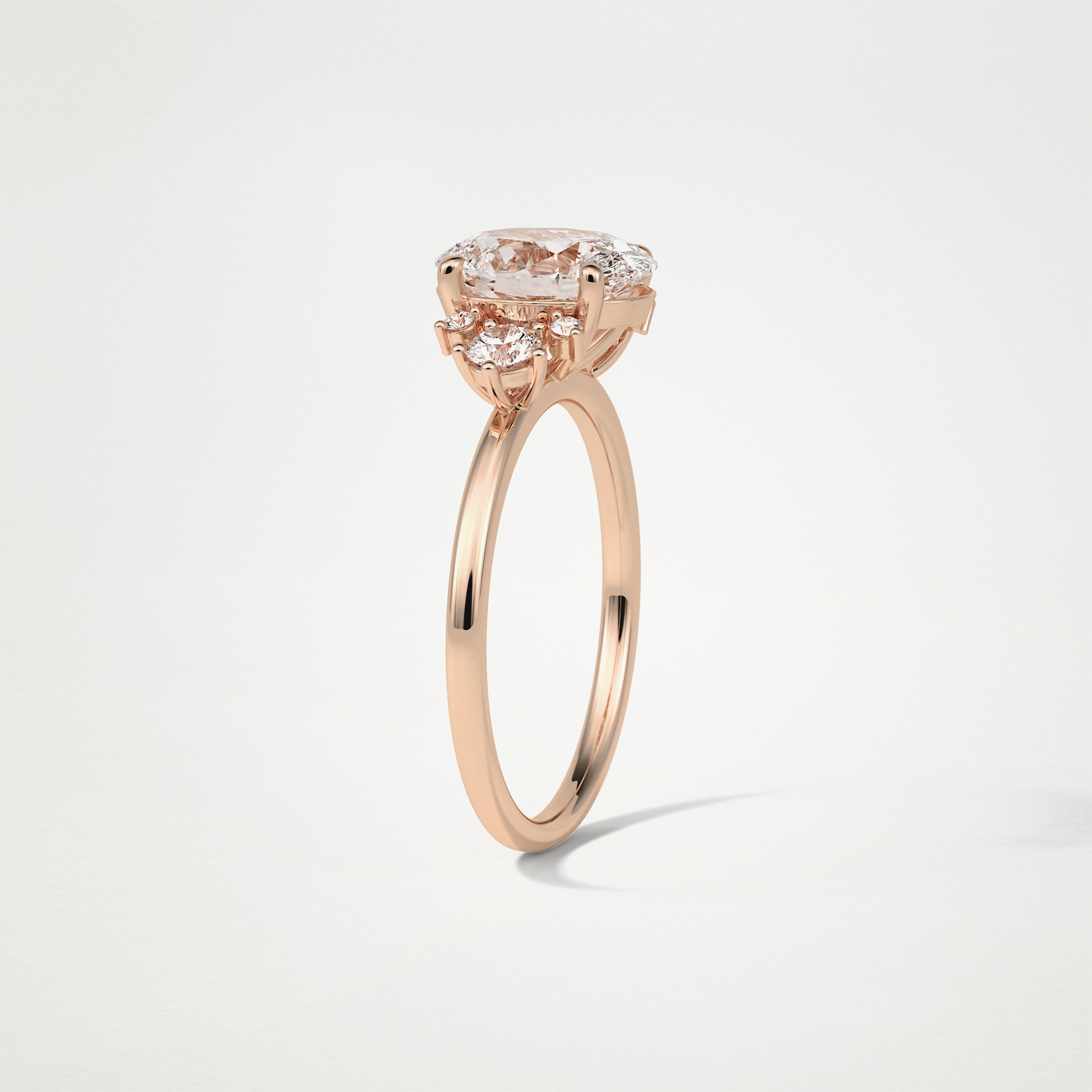 Oval Cluster Engagement Ring – 1.91 CT Lab-Created Brilliance in 10K/14K/18K Gold