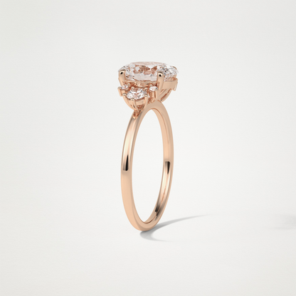 Oval Cluster Engagement Ring – 1.91 CT Lab-Created Brilliance in 10K/14K/18K Gold