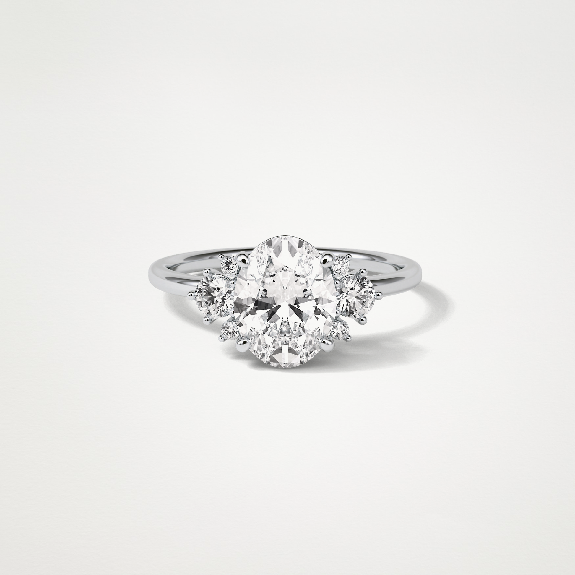 Oval Cluster Engagement Ring – 1.91 CT Lab-Created Brilliance in 10K/14K/18K Gold