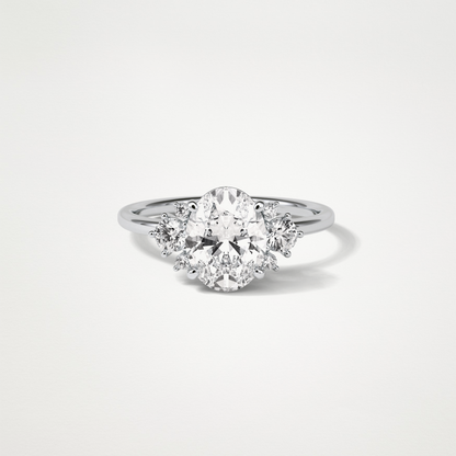Oval Cluster Engagement Ring – 1.91 CT Lab-Created Brilliance in 10K/14K/18K Gold