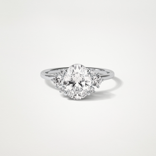 Oval Cluster Engagement Ring – 1.91 CT Lab-Created Brilliance in 10K/14K/18K Gold