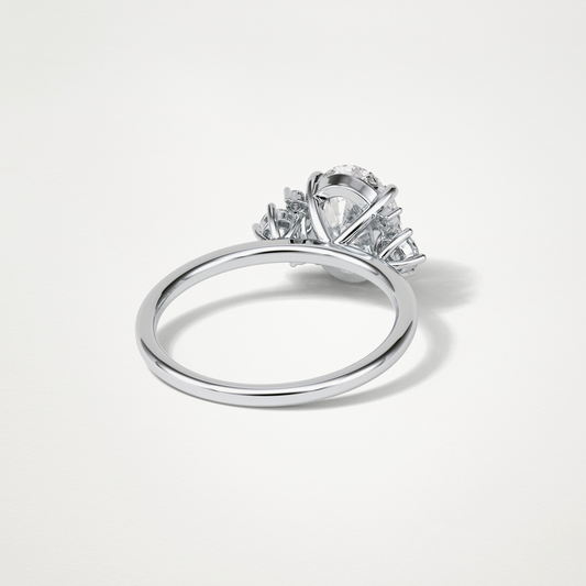 Oval Cluster Engagement Ring – 1.91 CT Lab-Created Brilliance in 10K/14K/18K Gold