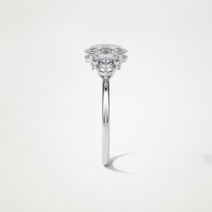 Oval Cluster Engagement Ring – 1.91 CT Lab-Created Brilliance in 10K/14K/18K Gold