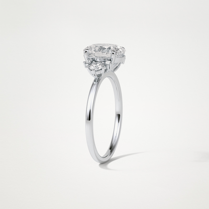 Oval Cluster Engagement Ring – 1.91 CT Lab-Created Brilliance in 10K/14K/18K Gold