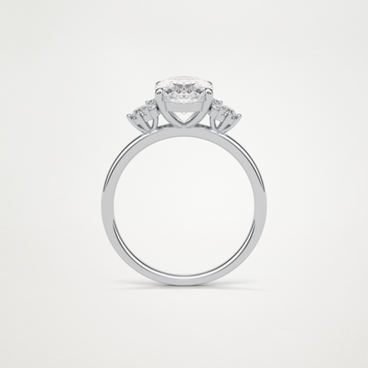 Oval Cluster Engagement Ring – 1.91 CT Lab-Created Brilliance in 10K/14K/18K Gold