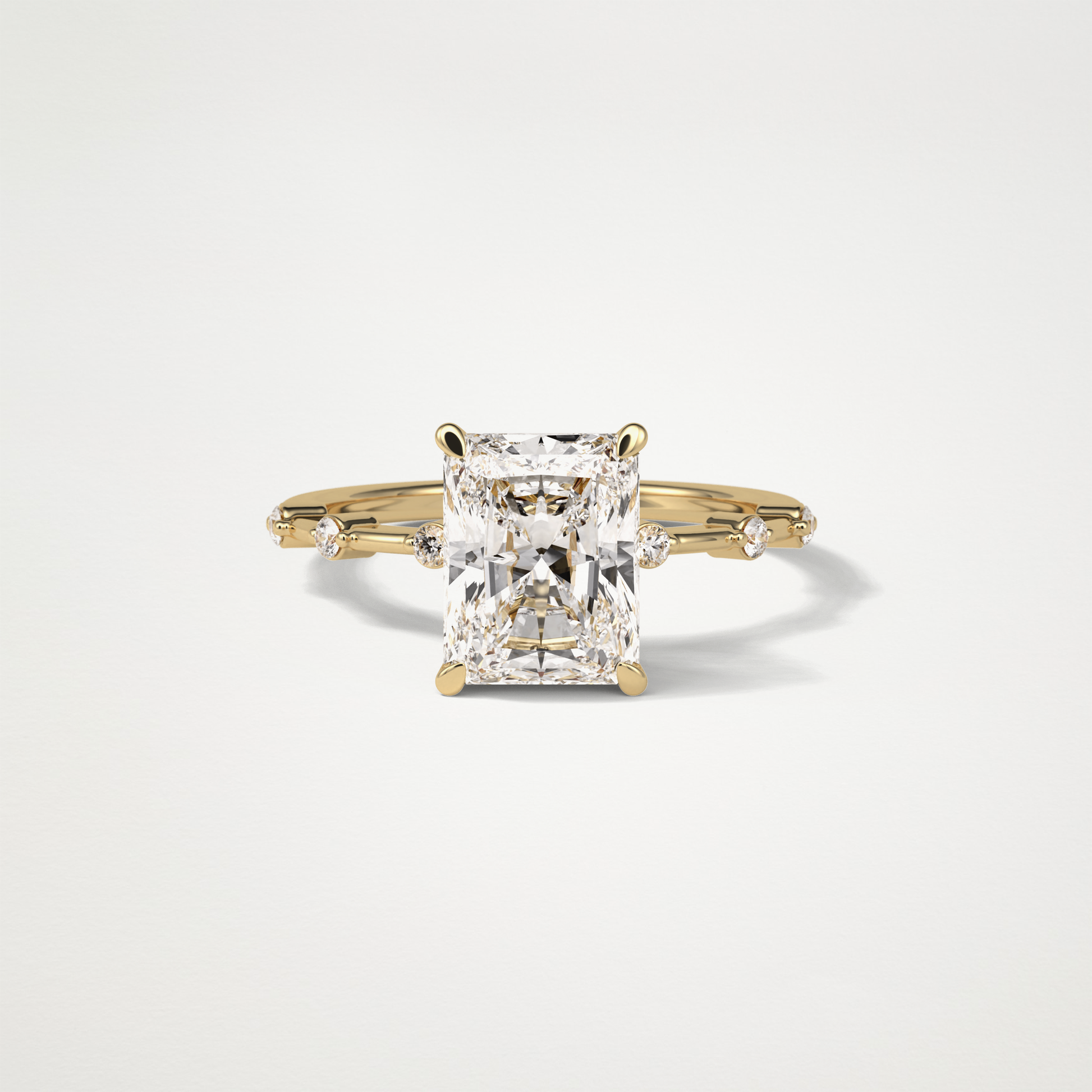 Radiant Dainty Engagement Ring – 2.43 CT Lab-Created Brilliance in 10K/14K/18K Gold