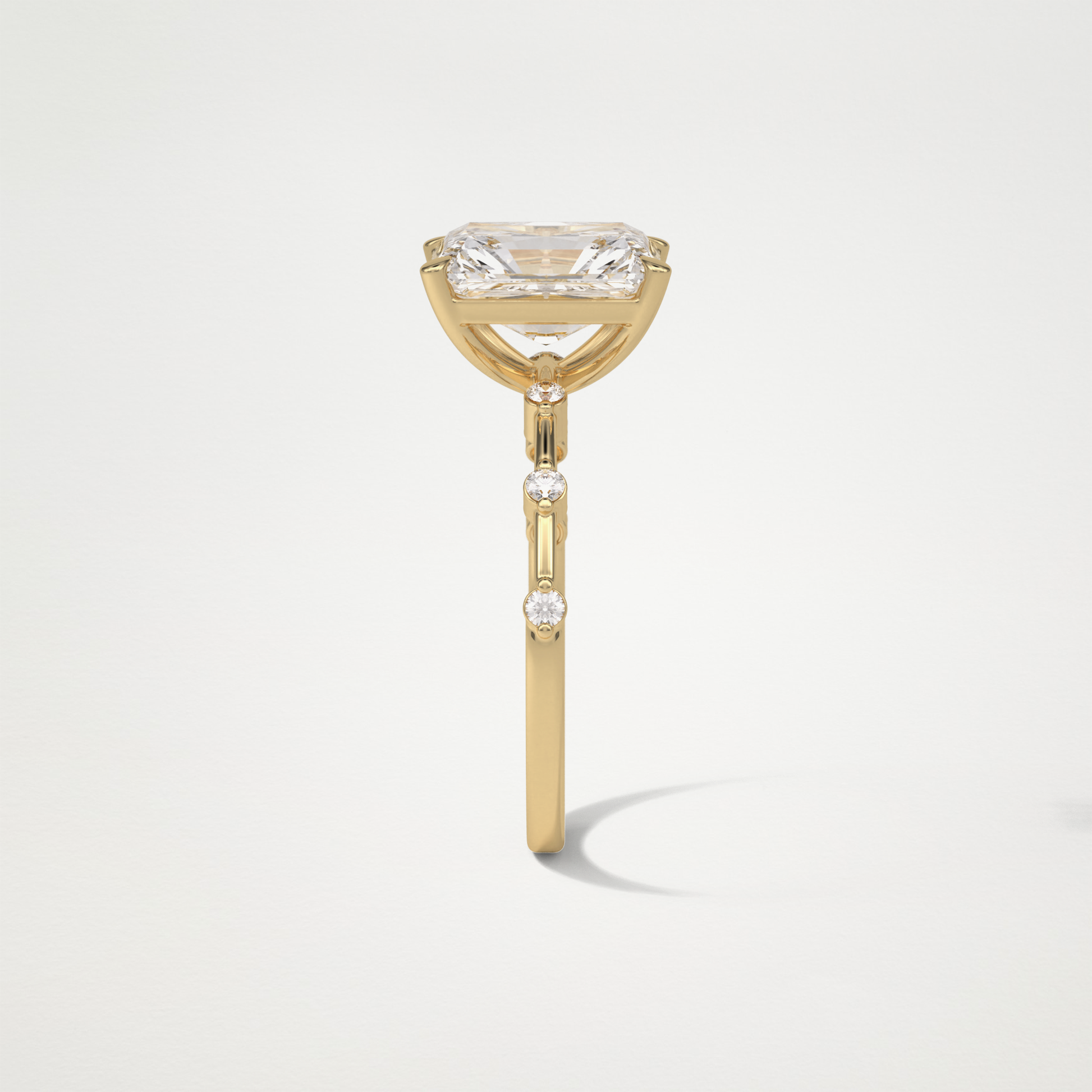 Radiant Dainty Engagement Ring – 2.43 CT Lab-Created Brilliance in 10K/14K/18K Gold