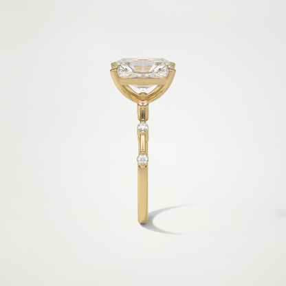 Radiant Dainty Engagement Ring – 2.43 CT Lab-Created Brilliance in 10K/14K/18K Gold