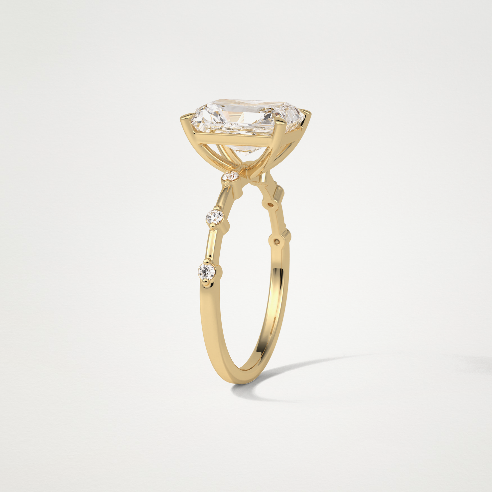 Radiant Dainty Engagement Ring – 2.43 CT Lab-Created Brilliance in 10K/14K/18K Gold