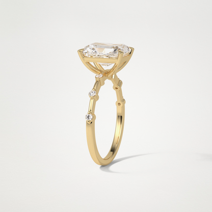 Radiant Dainty Engagement Ring – 2.43 CT Lab-Created Brilliance in 10K/14K/18K Gold