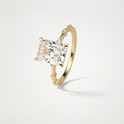 Radiant Dainty Engagement Ring – 2.43 CT Lab-Created Brilliance in 10K/14K/18K Gold