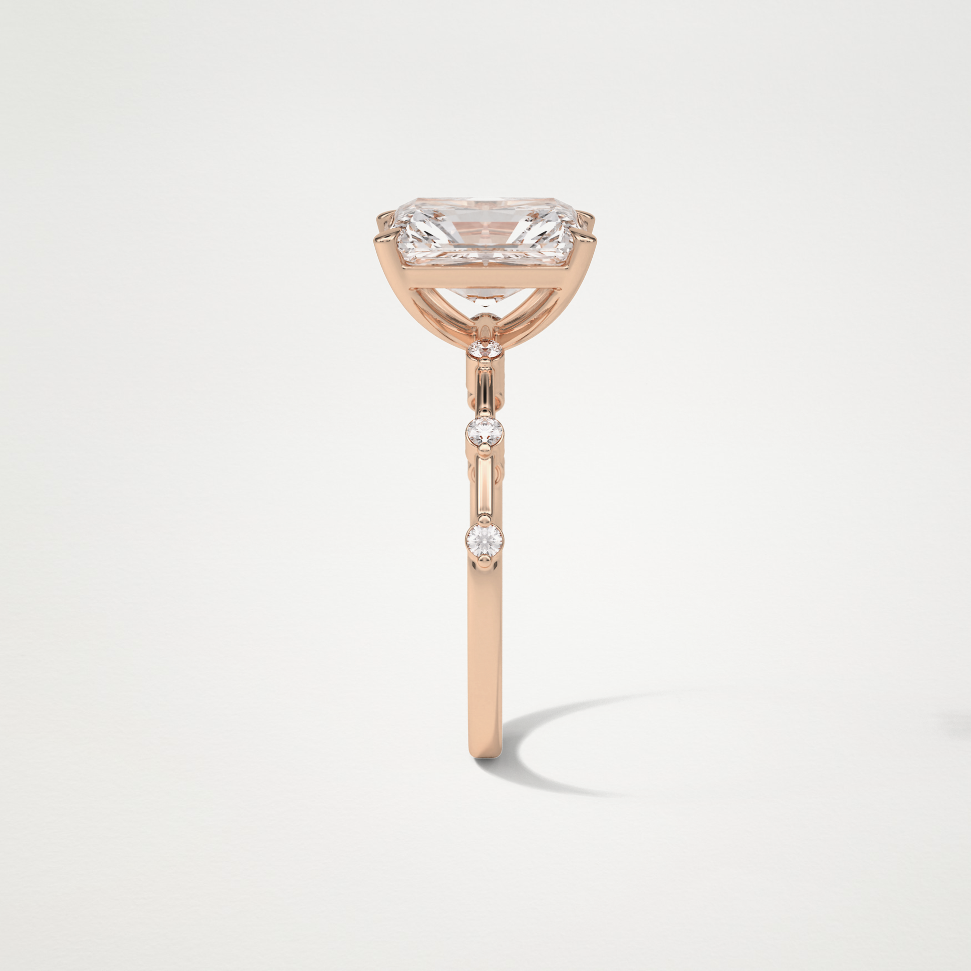 Radiant Dainty Engagement Ring – 2.43 CT Lab-Created Brilliance in 10K/14K/18K Gold