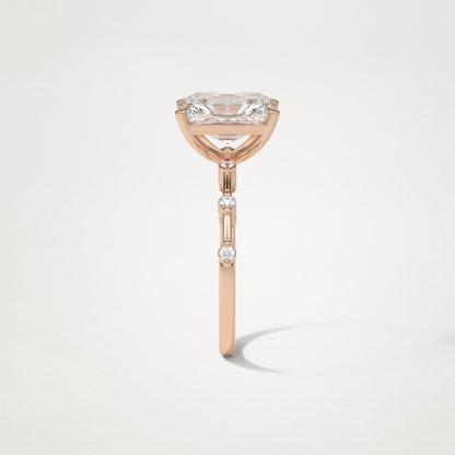 Radiant Dainty Engagement Ring – 2.43 CT Lab-Created Brilliance in 10K/14K/18K Gold
