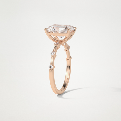 Radiant Dainty Engagement Ring – 2.43 CT Lab-Created Brilliance in 10K/14K/18K Gold