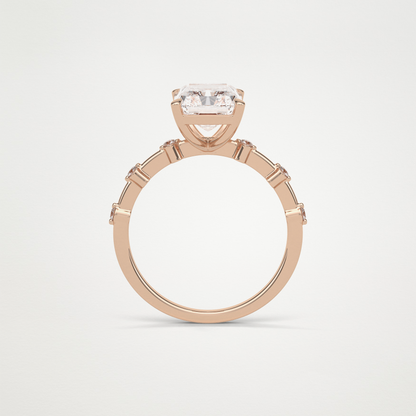 Radiant Dainty Engagement Ring – 2.43 CT Lab-Created Brilliance in 10K/14K/18K Gold