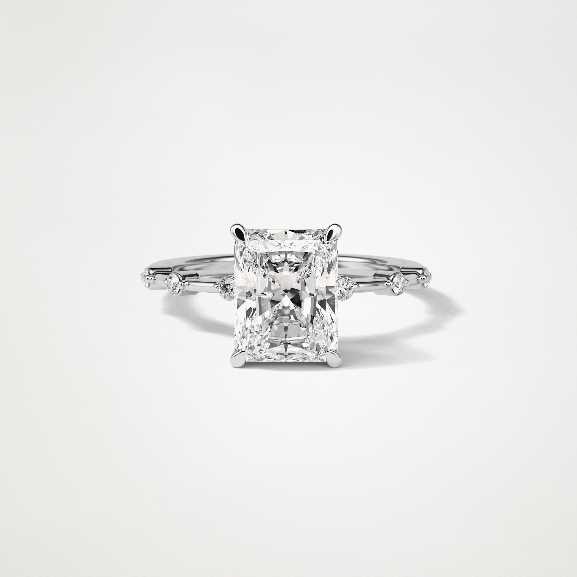 Radiant Dainty Engagement Ring – 2.43 CT Lab-Created Brilliance in 10K/14K/18K Gold