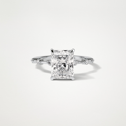 Radiant Dainty Engagement Ring – 2.43 CT Lab-Created Brilliance in 10K/14K/18K Gold