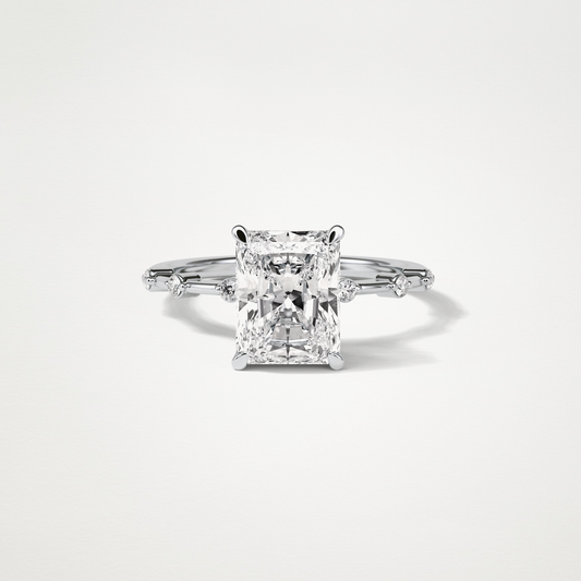 Radiant Dainty Engagement Ring – 2.43 CT Lab-Created Brilliance in 10K/14K/18K Gold