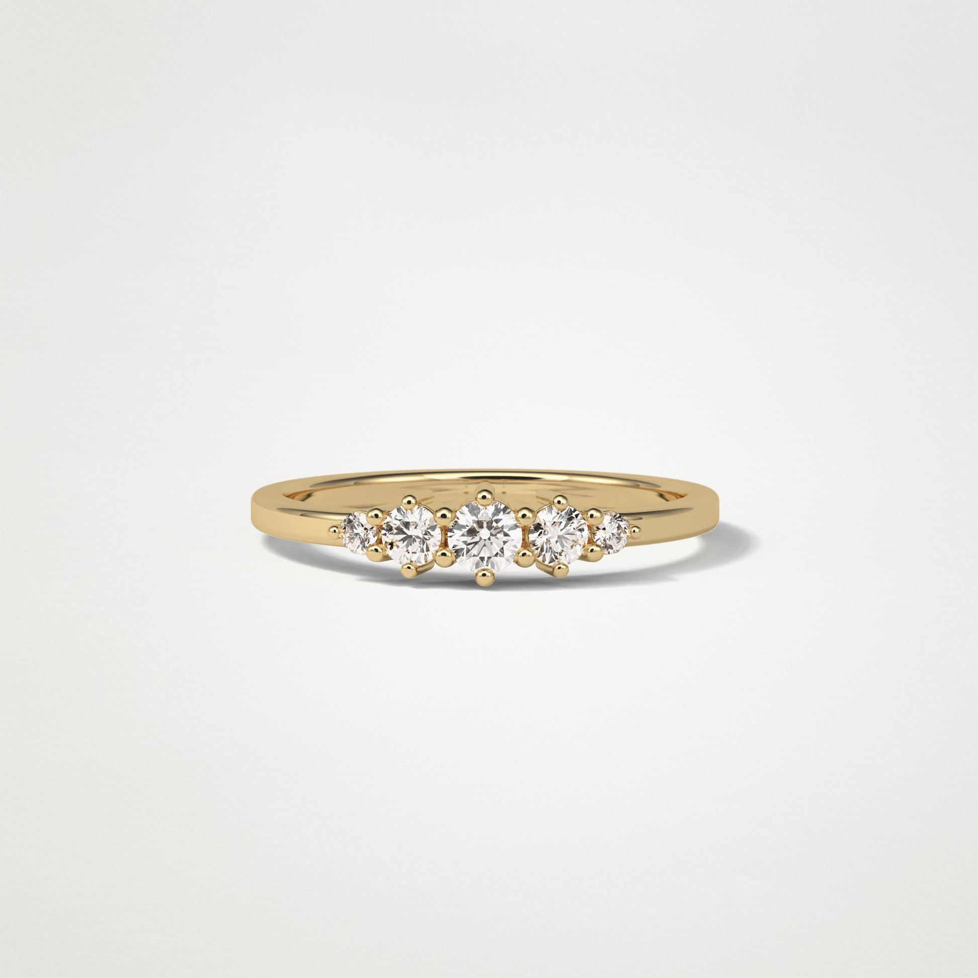 5 Stone Wedding Band – Solid Gold Elegant and Timeless Design